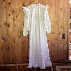 Saybury 70s Vintage Lace Embroidered Nightgown Victorian Prairie Cottagecore